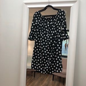 Black/white polka dot dress